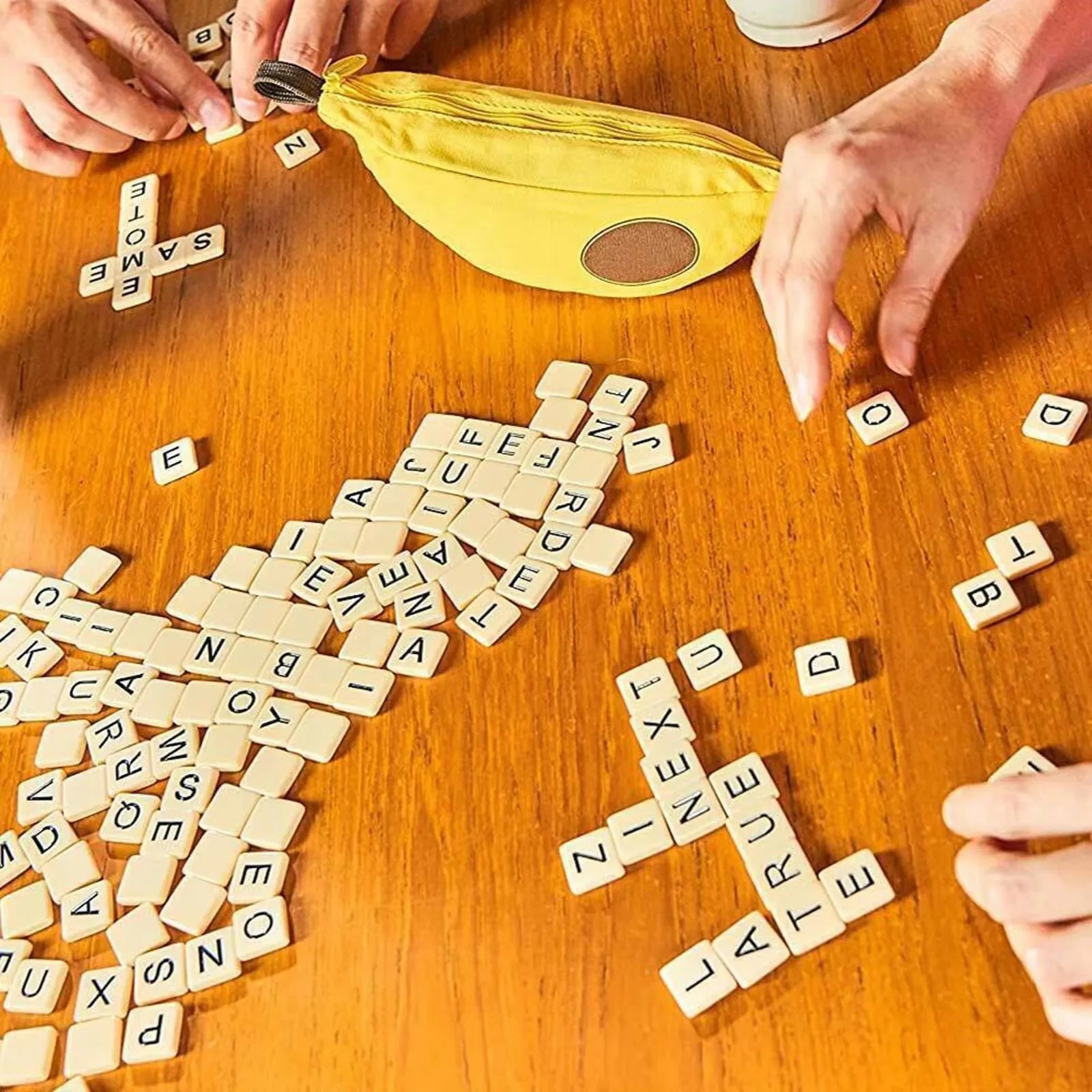 Kids DIY Banana Word Game Baby Letter Pouch English Chess Language Learning Educational Jigsaw Puzzle Game Party Toys