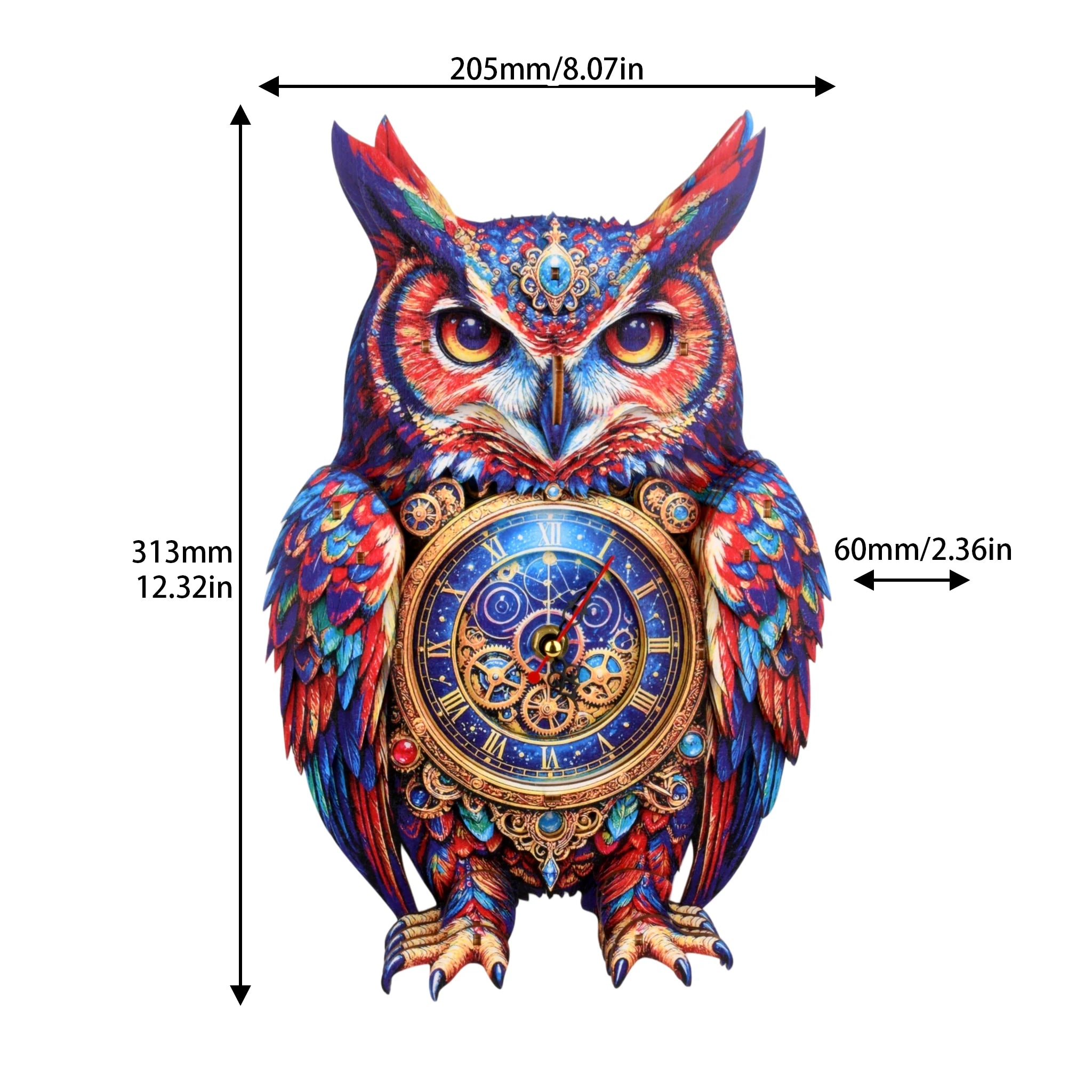 Wooden Owl Puzzle 3D wooden Clock Puzzle Vintage Clock Wooden Crafts Wooden Educational Toys Wood Gift